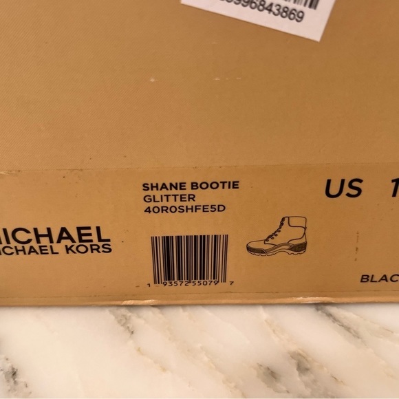 New! Michael Kors Women’s Shane Glitter Black Lace-Up Bootie Boots Size 11 - Picture 12 of 12